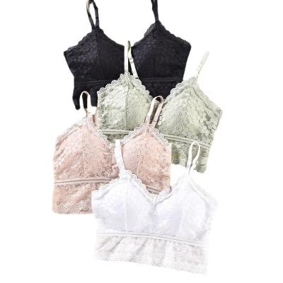 China One-piece New Bra Ladies Brassiere Lace Underwear Top Comfortable Bra Solid Colour Lingerie Sexy Vest Women's Padded Wireless Bra Lingerie for sale