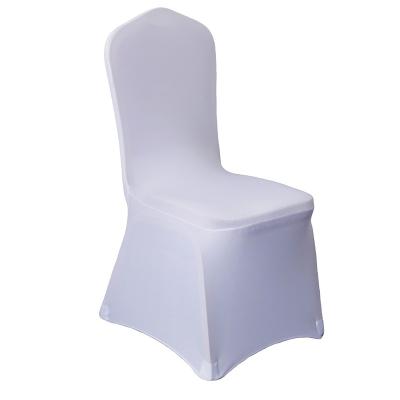 China Wholesale Cheap White Stretchable Polyester Spandex Chair Covers Wedding Party Banquet Hotel Chair Covers For Wedding Party Dining Banquet for sale