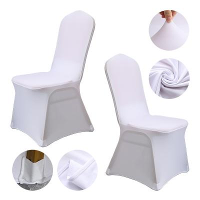 China Wholesale Stretchable Washable Chair Cover /durable White Spandex Chair Covers Polyester Stretch Slipcovers For Wedding Party Dining Banquet for sale