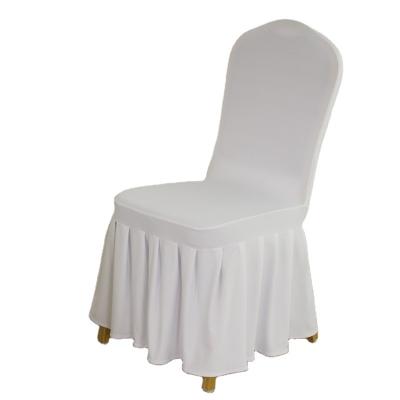 China Wholesale Hot Selling Washable Chair Cover /Durable Ruffled Skirt Chair Covers Wedding Decoration Hotel Restaurant Event Party Chair Cover For Folding Chairs for sale