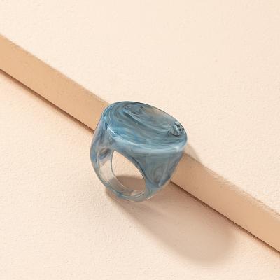 China FASHIONABLE Acetate Ring Internet Celebrity Acrylic Female Trend Customized Retro Chinese Ink Painting Ring for sale