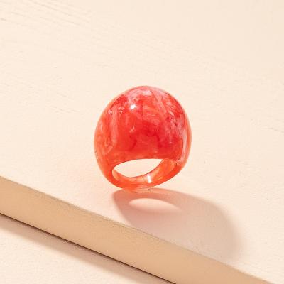 China TRENDY color candy color fashion ring lady instagram acrylic acetate thumb ring for sale