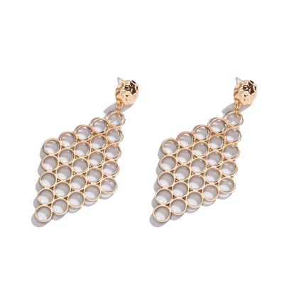 China Other Korea Dongdaemun temperament geometry honeycomb circle earrings exaggerated design earrings for sale