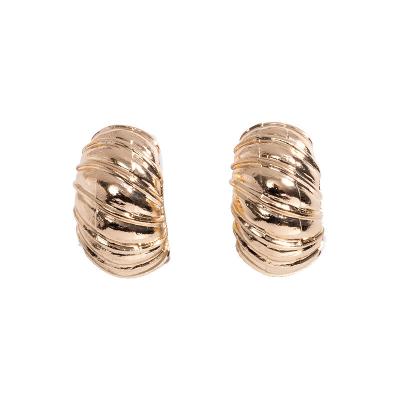 China Other simple exaggerated c-shaped earrings temperament gold female smart fashionista gold twist earrings for sale