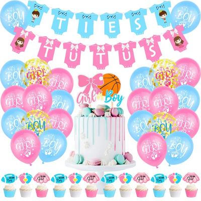 China 2021 Gender Set Baby Shower Girl And Boy Reveal Balloons Gender Set Decoration Reveal Party Supplies Welcome Baby for sale