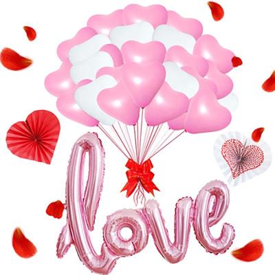 China Valentine Heart Love Balloons Inflatable Balls Foil Balloon Wedding Balloons Valentine Day Decorations Helium Air I Love You for sale