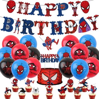 China Birthday Spiderman Theme Children's Birthday Party Banner Decoration Supplies Marvel Superhero Balloon Set Party Supplies Graduation for sale