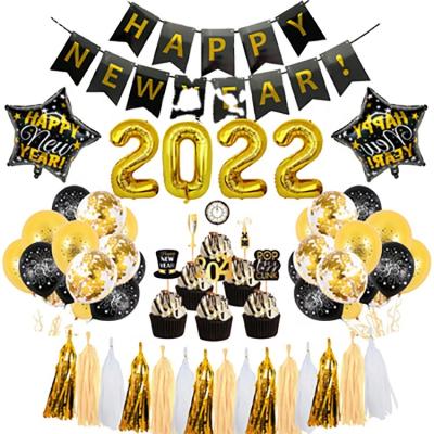 China Popular 2022 New Year Costume Party Decoration Happy New Year Latex Balloon Balloon for sale