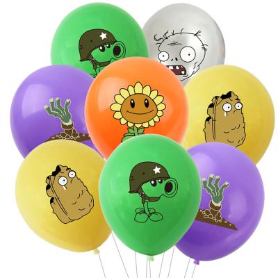 China Party Decoration 100pcs Factories VS Zombie Pea Shooter Balloon Party Children's Birthday Theme Game Balloon Decoration RQ-01 for sale