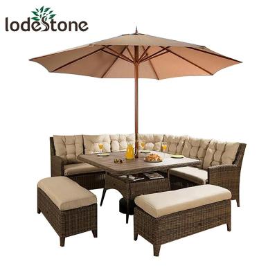 China Outdoor Wicker Rattan Furniture Sofa 6pcs All Weather Royal Garden Outlet for sale