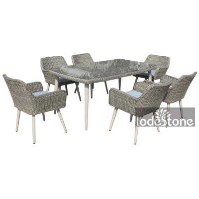 China All Weather Outdoor Rattan 7pcs Wicker Chair Dining Set Garden Wicker Dining Sets for sale