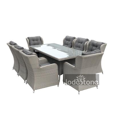 China Modern Design All Weather Outdoor Round Rattan Dining Set for sale