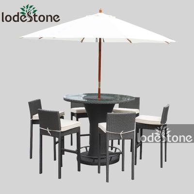 China Bar Table with Function Bestselling Outdoor Rattan 7pcs Bar Chair Set, Garden Bar Table Furniture Set for sale