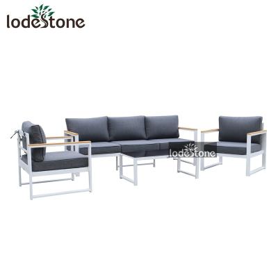 China Weather Resistant Design 4pcs New All KD Aluminum Garden Set Sofa Set Furniture Indoor And Outdoor Garden Furniture for sale