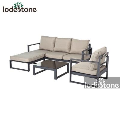 China KD Modern Design 4pcs KD Modern Design Garden Aluminum Outdoor Lounge Sofa Set for sale