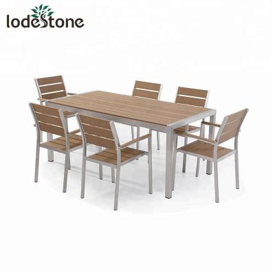 China KD Design 7pcs Furniture Stackable Outdoor Patio Table Sets Aluminum Garden Furniture for sale