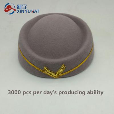 China Hot Selling Image Hostess Wool Felt Custom Airline Stewardess Worker Hat for sale