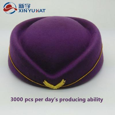 China Wholesale Cheap High Quality 100% Image Wool Airline Stewardess Hat for sale