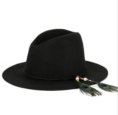 China China Wholesale Eco-friendly Women Wool Hat Black Felted Hat With Tassel for sale