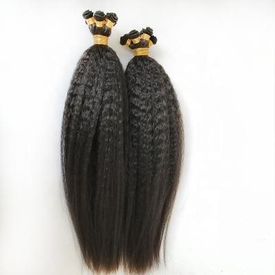 China Wholesale Cheap Price Natural Afro Curly Straight Hand Tied Hair Weft Kinky Straigt Color Qingdao Hair Company for sale