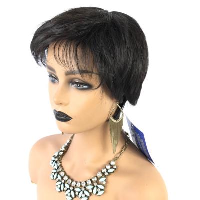 China Full Body Wave Short Pixie Cut Wig Cheap Price Synthetic Fiber Machine Made Wig For Women And Man for sale