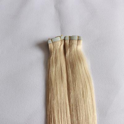 China Silky Straight Blue Blonde Double Color Brazilian Virgin Hair Pulled Virgin Hair PU Peel Hair Extensions FO Weft Women for sale