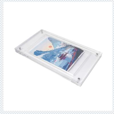 China MINGSHI Pokemon Show Trading Card Display Magnet View Card Holder Pokemon Clear Acrylic Card Case for sale