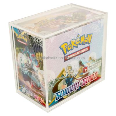 China Protective Pokemon Booster Box Case MIingShi OEM Customized Acrylic Clear Magnetic Clear Booster Box Protective Case Pokemon Booster Case for sale