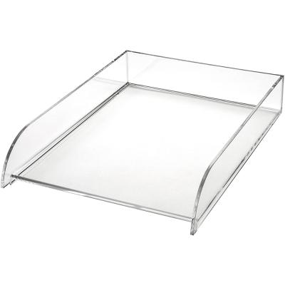 China Office Storage MINGSHIHot Sale Clear Acrylic Stacking Letter Tray for sale