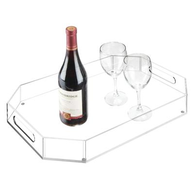 China MINGSHI Luxury Factory Price Best Popular Transparent Acrylic Serving Tray With Handles for sale