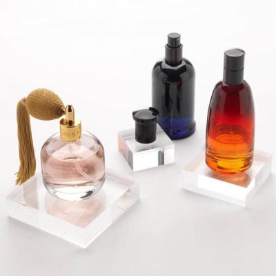 China MIINGSHI Recyclable Custom Solid Clear Acrylic Perfume Blocks Lucite Cosmetic Makeup Display Block for sale