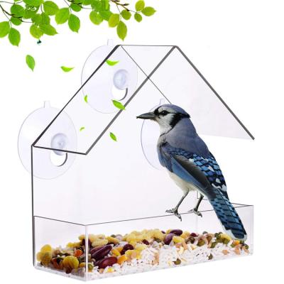 China Durable MINGSHI Pegons Bird Cage Heavy Duty Bird Feeder House Acrylic Window Feeder for sale