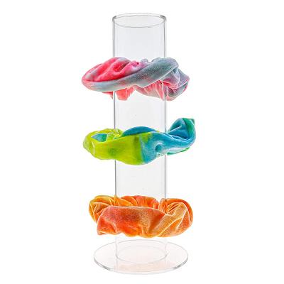 China MINGSHI WCheap Factory Price Clear Holds Acrylic Scrunchie Holder Girls Scrunchy Tower Hair Tie Accessories Organizer Rack & Holder Directly for sale