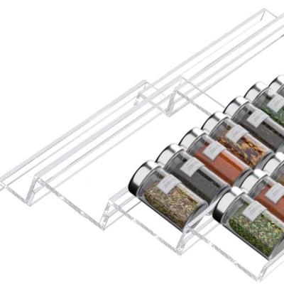 China Acrylic Large Tray Insert 4 Tier Spice Drawer Organizer Spice Rack Display Rack 4 Tier Slanted for sale