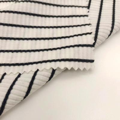 China Sustainable Modern Design Poly Span Rib Tie Dye Knit 95%Poly 5%Span 9*3 Rib Best Selling Fabric For Women Garment for sale