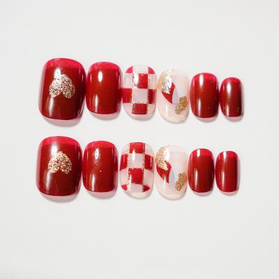 China Top trend press on nails 2023 top trend nails factory supply fashion long latest good quality red cheap price tips press on nails for sale