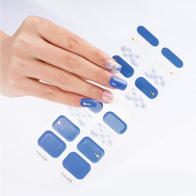 China Wholesale Beautysticker 2023 Christmas Nail Sticker Semi Cured UV Gel Nail Sticker Full Cover Christmas Nail Sticker for sale