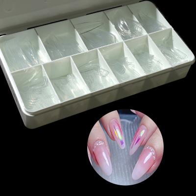 China Hot Sale Fashion Full Cover Gel Nail Tip 440Pcs Soft Clear Nail Tips No C Curve Gel Nail Soft Full Cover Nail Tips Long for sale