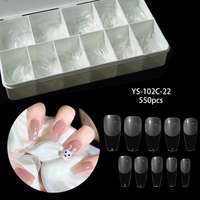 China Short Coffin Press On Nails With Box 550pcs Ballerina Acrylic Tips Nails Artificial False Nails Short Coffin Press On Nails With Box False Nail for sale