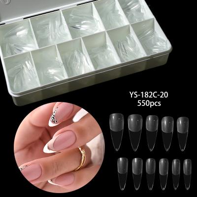 China Soft Gel Tips Press On Half Stiletto Short Clear Matte Nail Art Tips Acrylic False Nail Tips Kit Professional Almond Sharp French Nails for sale