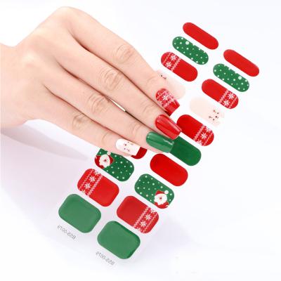 China Factory wholesale nail sticker new FHER nail art hot gel wraps Santa Christmas nail sticker wholesale for sale