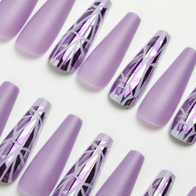 China Design Wholesales Long Coffin Fake Nails Full Cover Fake Luxury Press On Nails Private Label for sale