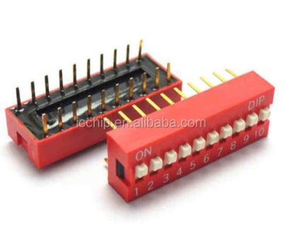 China DS-10 DIP Switch 10 Bit 2.54mm Pin 20P 20 Code Switch DS-10 for sale