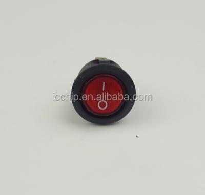 China Round Boat Switch XL601-105 Power Switch Rocker Switch Red With 3 Light Pin 6A/250V XL601-105 for sale