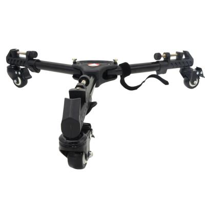 中国 Film Photography Video Tripod Dolly Black High Strength 3 Wheels Aluminium Tripod Slider 販売のため