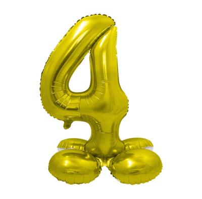 China Gift Toy New Designed Number Foil Balloon Gold For Baby Shower Party Supplies Balloon OEM Shape for sale