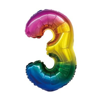 China Announcing Toy 16 Inch Rainbow Number Balloon Baby Shower Party Ideas Gifts For Guests Valentine Balloons for sale