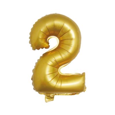 China Wholesale 16 Inch Number Number Helium Balloon Advertising Toy Matte Party Decorations Gold Balloons Shaped for sale