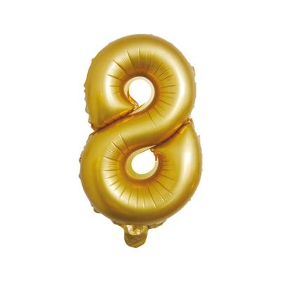 China Advertising Toy 16 Inch Number Balloon Matt Gold Product Offering Party Balloons Types for sale