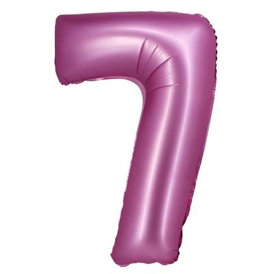 China 34 Inch Number Foil Balloons Gift Toy Number 0-9 Foil Balloons Party Decoration Helium Balloon Chrome Pink for sale